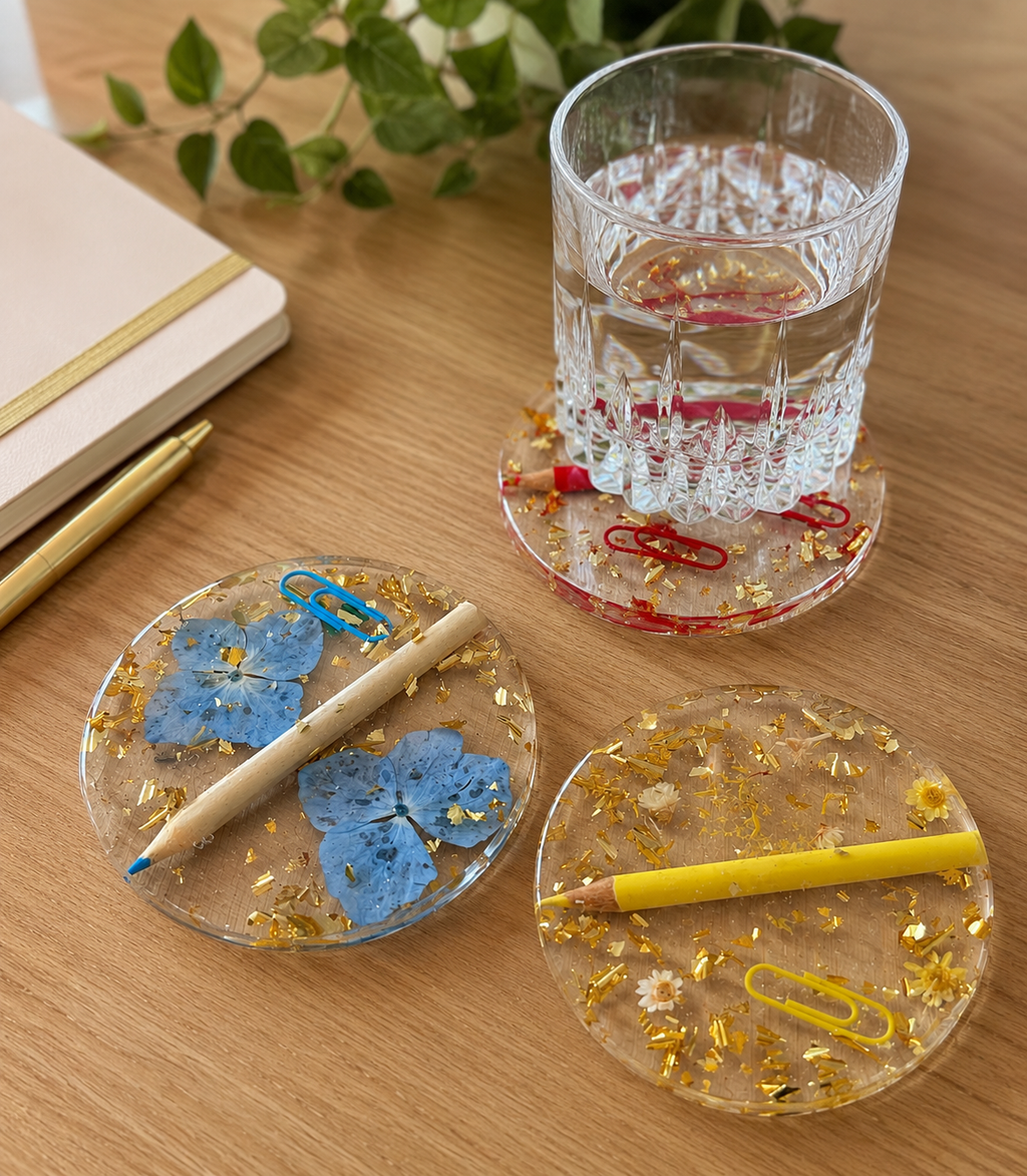 Dessous de verre jaune
