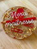 Dessous de verre rouge